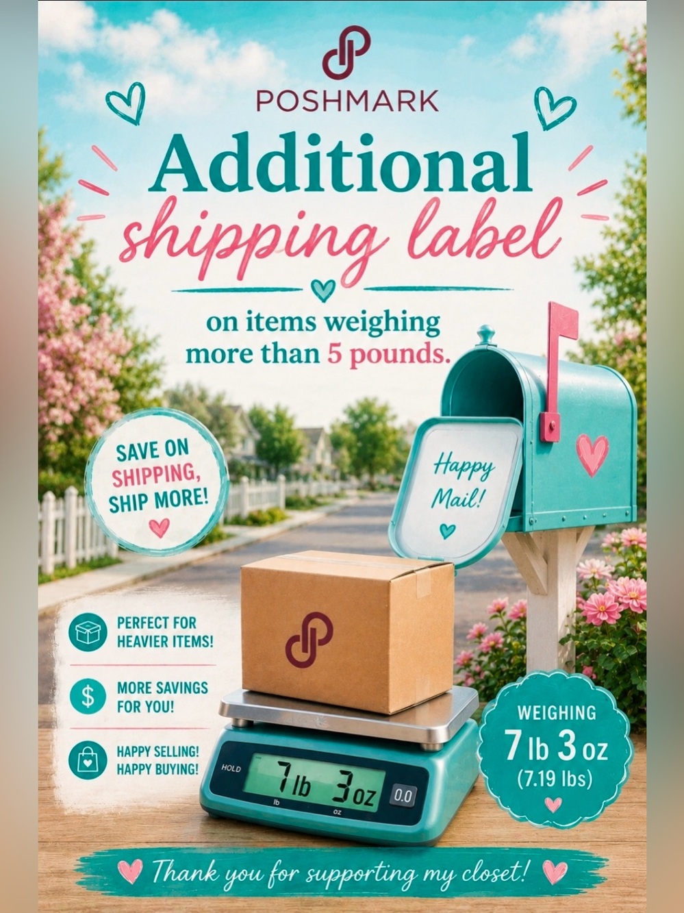 Poshmark Teal Shipping Scale